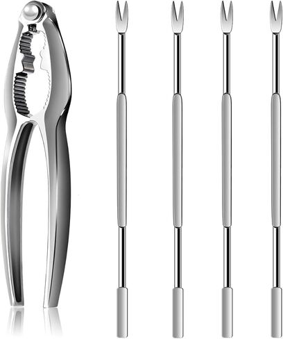7 Pcs Lobster Crackers and Picks Set, Crab Leg Cracker Tools, Stainless Steel Seafood Crackers & Forks Nut Cracker Set in Saudi Arabia