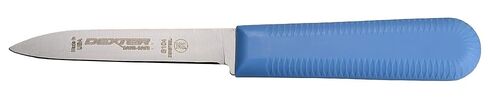 مجموعة سكاكين التقشير Dexter Russell S104SC-3RWC Sani-Safe 15423، حافة صدفية 3-1/4 بوصة DEXSTEEL شفرة فولاذية عالية الكربون خالية من البقع، مقابض بولي بروبيلين حمراء وبيضاء وزرقاء غير قابلة للانزلاق، 3 عبوات، صنع في الولايات المتحدة الأمريكية in Saudi Arabia