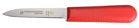 مجموعة سكاكين التقشير Dexter Russell S104SC-3RWC Sani-Safe 15423، حافة صدفية 3-1/4 بوصة DEXSTEEL شفرة فولاذية عالية الكربون خالية من البقع، مقابض بولي بروبيلين حمراء وبيضاء وزرقاء غير قابلة للانزلاق، 3 عبوات، صنع في الولايات المتحدة الأمريكية in Saudi Arabia