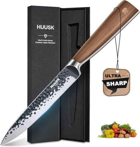 Huusk Boning Knife 6 Inch Fillet Knife for Meat Brisket Trimming Knives Japan Hand Forged Deboning Knives Full Tang Meat Cutting Butcherig for Kitchen Cooking BBQ in Saudi Arabia