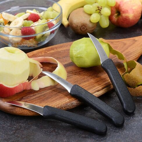 GRÄWE fruit knife, set of 3, stainless steel blade, black handles, super sharp edge in Saudi Arabia
