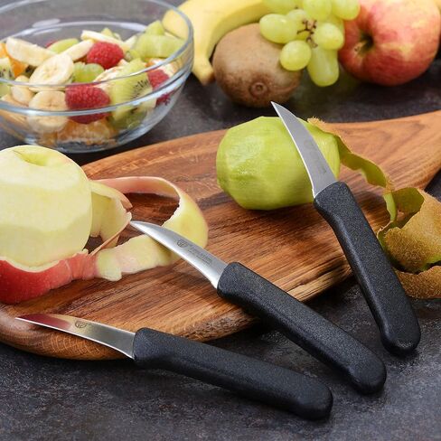 GRÄWE fruit knife, set of 3, stainless steel blade, black handles, super sharp edge in Saudi Arabia