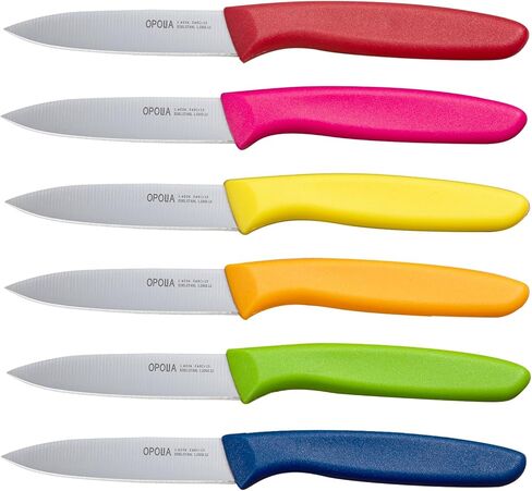 Paring Knife Fruit Knife Set (6 Pieces), Ultra Sharp Stainless Steel Vegetable and Fruit Knife with PP Plastic Ergonomic Handle for Cutting Fruits and Vegetables- Colorful in Saudi Arabia