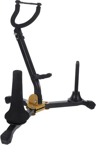 Cabilock Foldable Alto and Tenor Saxophone Stand Rack with Flute and Clarinet Holders, Portable Wind Instrument Support for Musicians and Band Performances in Saudi Arabia