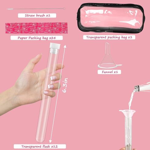 fethwoin 39 Pcs Secret Tampon Flasks Set for Women Includes 12 Reusable Plastic Flasks for Girls, 24 Self Adhesive Wrappers, 1 funnel,1 Clear Box, Flasks for Cruise Event, Concert, Outdoor Sports in Saudi Arabia