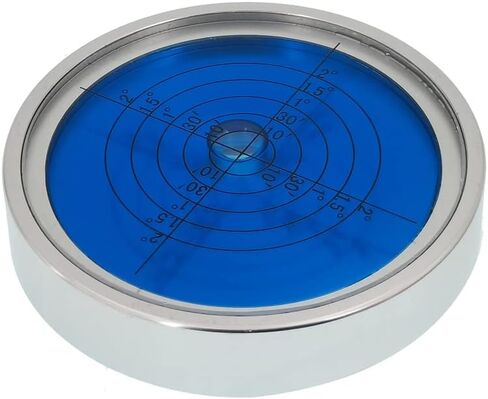 Aluminum alloy horizontal bubble universal high-precision small level bubble level instrument circular bubble platform calibration (74x15mm silver blue) in Saudi Arabia