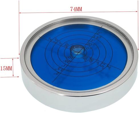 Aluminum alloy horizontal bubble universal high-precision small level bubble level instrument circular bubble platform calibration (74x15mm silver blue) in Saudi Arabia
