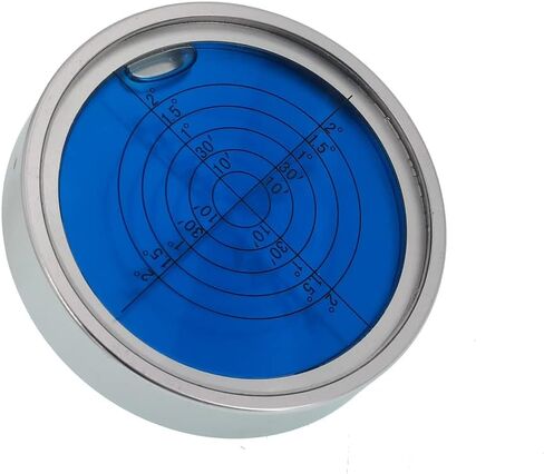 Aluminum alloy horizontal bubble universal high-precision small level bubble level instrument circular bubble platform calibration (74x15mm silver blue) in Saudi Arabia