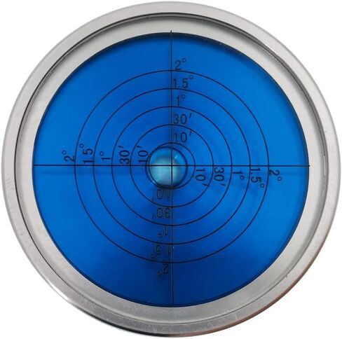 Aluminum alloy horizontal bubble universal high-precision small level bubble level instrument circular bubble platform calibration (74x15mm silver blue) in Saudi Arabia