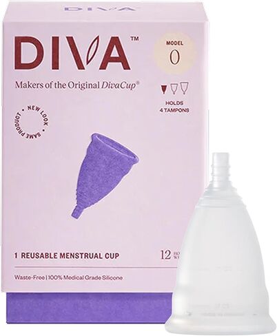 كأس DIVA موديل 2 وحقيبة - كوب سيليكون طبي للعناية بالدورة الشهرية - كأس حيض قابل لإعادة الاستخدام - ما يصل إلى 12 ساعة من الارتداء - موديل 2 (للقنوات المهبلية الواسعة، بعد الولادة والأعمار 35+) بالإضافة إلى حقيبة DivaPouch الرجعية in Kuwait