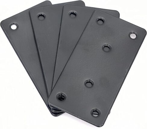 4 عبوات من الفولاذ المقاوم للصدأ 304 لوحة إصلاح سوداء، 50 × 100 × 1.8 مم دعامة تثبيت مسطحة للخشب، دعامات معدنية شديدة التحمل مع براغي متضمنة in Kuwait