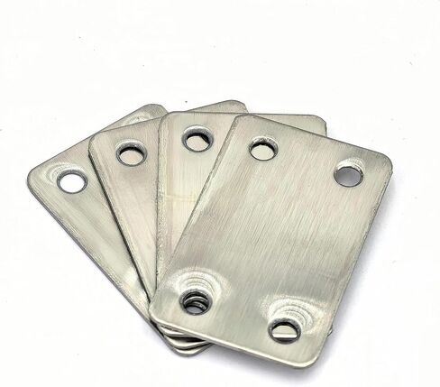 4 عبوات من الفولاذ المقاوم للصدأ 304 لوحة إصلاح سوداء، 50 × 100 × 1.8 مم دعامة تثبيت مسطحة للخشب، دعامات معدنية شديدة التحمل مع براغي متضمنة in Kuwait