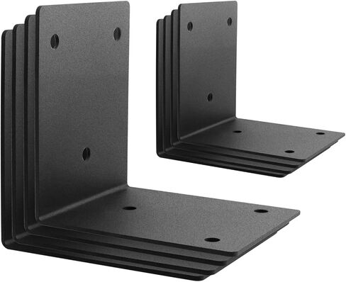 8 عبوات من دعامات الزوايا شديدة التحمل للتأطير الخارجي 6 بوصة × 5 بوصة سمك 90 درجة 3 مم (1/8 بوصة)، دعامة L للخشب 6X6 in Kuwait