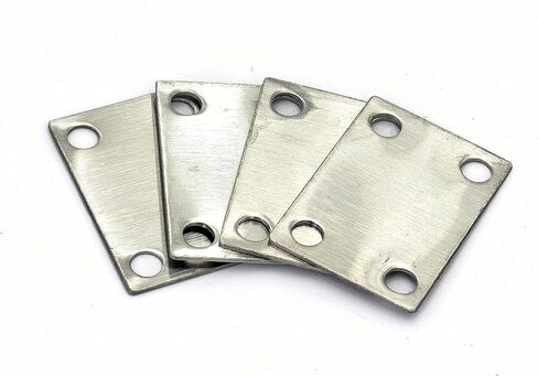 4 عبوات من الفولاذ المقاوم للصدأ 304 لوحة إصلاح سوداء، 50 × 100 × 1.8 مم دعامة تثبيت مسطحة للخشب، دعامات معدنية شديدة التحمل مع براغي متضمنة in Kuwait