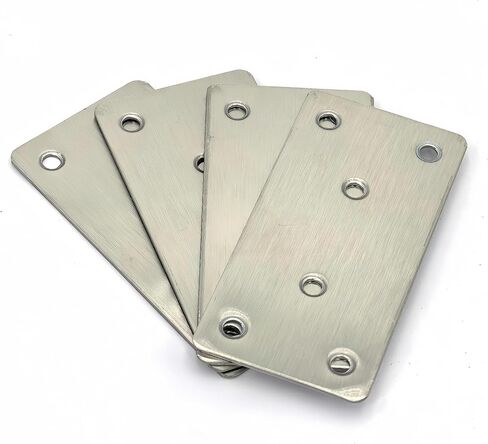 4 عبوات من الفولاذ المقاوم للصدأ 304 لوحة إصلاح سوداء، 50 × 100 × 1.8 مم دعامة تثبيت مسطحة للخشب، دعامات معدنية شديدة التحمل مع براغي متضمنة in Kuwait