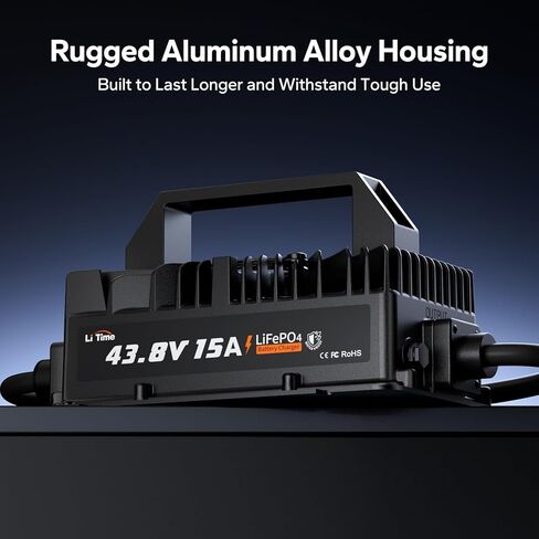LITIME IP66 ROUBROOK 36V (43.8V) 10A LIFEPO4 شاحن بطارية ليثيوم ، تطبيقات واسعة لعربة الجولف ، RV in Kuwait