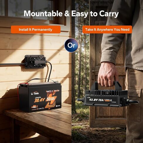 LITIME IP66 ROUBROOK 36V (43.8V) 10A LIFEPO4 شاحن بطارية ليثيوم ، تطبيقات واسعة لعربة الجولف ، RV in Kuwait