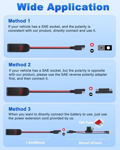 شاحن هاتف للدراجات النارية EXTRACTME، 36 وات مزدوج USB من النوع C PD 3.0 وQC 3.0 شاحن USB للدراجات النارية مع الفولتميتر ومفتاح التشغيل/الإيقاف، شحن سريع مقاوم للماء SAE إلى USB للهاتف والكمبيوتر اللوحي ونظام تحديد المواقع وما إلى ذلك in Kuwait