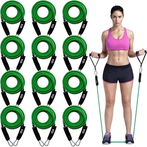 12 Pcs Resistance Bands with Handles Set, Weight Stretch Exercise Workout Bands, Latex Elastic Straps for Men Women Working Out, Strength Training, Home Fitness in Saudi Arabia