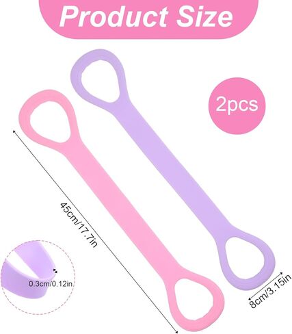 Gjinxi 2pcs Figure 8 Resistance Bands for Arms Resistance Bands with Handles for Working Out Back Leg Stretcher Portable Exercise Equipment for Yoga Pilates Stretching Physical Therapy Pink & Blue in Saudi Arabia