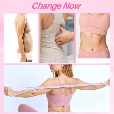 Gjinxi 2pcs Figure 8 Resistance Bands for Arms Resistance Bands with Handles for Working Out Back Leg Stretcher Portable Exercise Equipment for Yoga Pilates Stretching Physical Therapy Pink & Blue in Saudi Arabia