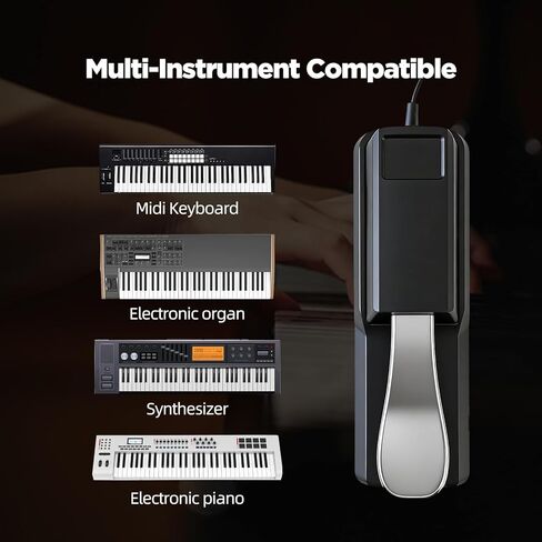 دواسة مستدامة عالمية للوحة المفاتيح/البيانو مع مفتاح قطبي - قابس 1/4 بوصة (6.5 ملم) متوافق مع البيانو الرقمي، وأجهزة تحكم MIDI ولوحات المفاتيح الإلكترونية (SP-01) in Kuwait