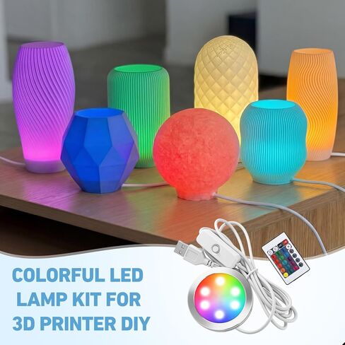 مجموعة مصابيح LED مكونة من 12 قطعة من Macarrie 001 - قطع غيار إضاءة DIY مطبوعة ثلاثية الأبعاد للتحكم عن بعد مع ضبط اللون والسطوع لطراز أجهزة عاكس الضوء RGB Light Kit، 5V USB مدعوم in Saudi Arabia