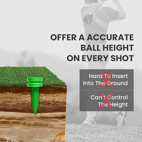 تي شيرتات Castle Golf من الخشب مقاس 1 بوصة 1 1/4 بوصة 1 3/4 بوصة لـ Par 3 ولقطات حديدية قيمة 100 حزمة، تي شيرتات خشبية قصيرة لارتفاع ثابت وممارسة دقيقة، مقاس صغير باللون الأخضر والأحمر والأصفر in Kuwait
