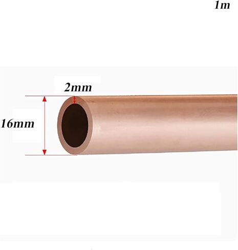 Copper Coil Tubing, T2 Copper Tube 1M, Outer Diameter 16Mm Seamless Soft Coil,Strong Plasticity Pure(16x2mm) in Saudi Arabia
