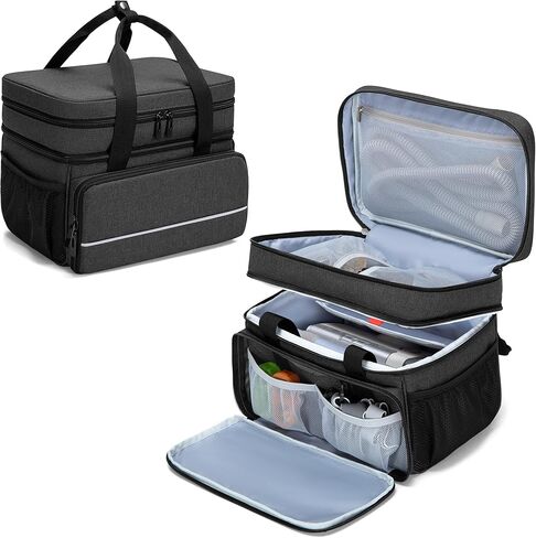CURMIO CPAP Machine Travel Carrying Case Compatible with ResMed AirSense 11, AirSense 10, AirSense 10 elite, AirStart 10, Philips Dreamstation, 3B Medical Luna G3, and XT Fit, Black (Patented Design) in Saudi Arabia