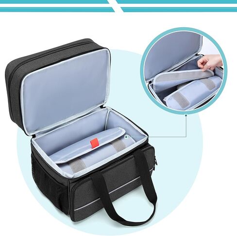 CURMIO CPAP Machine Travel Carrying Case Compatible with ResMed AirSense 11, AirSense 10, AirSense 10 elite, AirStart 10, Philips Dreamstation, 3B Medical Luna G3, and XT Fit, Black (Patented Design) in Saudi Arabia