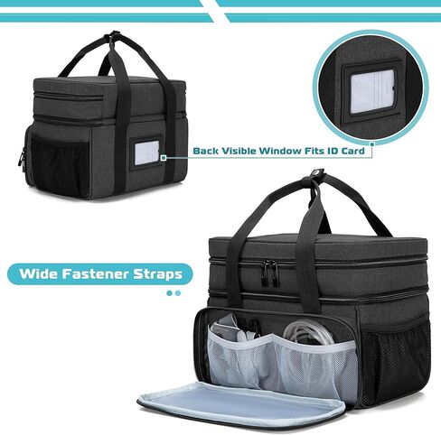CURMIO CPAP Machine Travel Carrying Case Compatible with ResMed AirSense 11, AirSense 10, AirSense 10 elite, AirStart 10, Philips Dreamstation, 3B Medical Luna G3, and XT Fit, Black (Patented Design) in Saudi Arabia