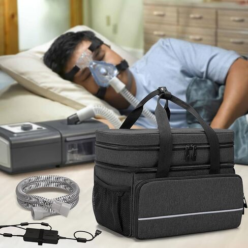 CURMIO CPAP Machine Travel Carrying Case Compatible with ResMed AirSense 11, AirSense 10, AirSense 10 elite, AirStart 10, Philips Dreamstation, 3B Medical Luna G3, and XT Fit, Black (Patented Design) in Saudi Arabia