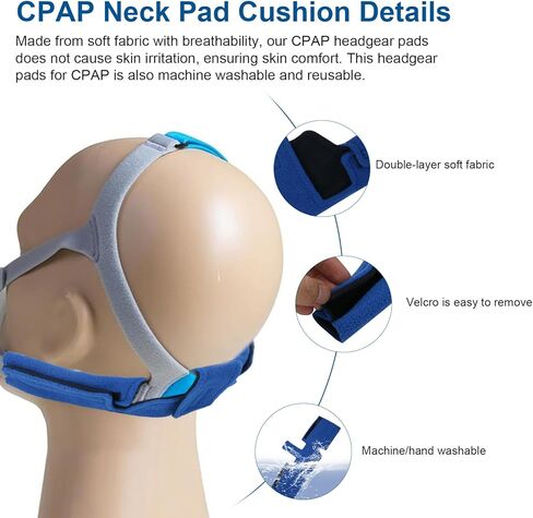 وسادة الرقبة CPAP لأشرطة أغطية الرأس CPAP، غطاء مريح للرقبة والوجه، وسائد حزام CPAP من الصوف الناعم، عالمية ومتوافقة مع معظم أحزمة CPAP للوجه الكامل وحزام الرأس BiPAP in Kuwait