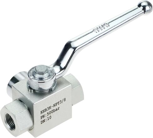 QWORK 3-Way High Pressure Hydraulic Ball Valve, 3/8" NPT Female, 7250 PSI, for Controls Flow Direction of Water, Oil, Gas in Saudi Arabia