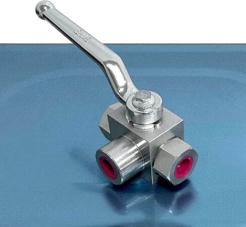 QWORK 3-Way High Pressure Hydraulic Ball Valve, 3/8" NPT Female, 7250 PSI, for Controls Flow Direction of Water, Oil, Gas in Saudi Arabia