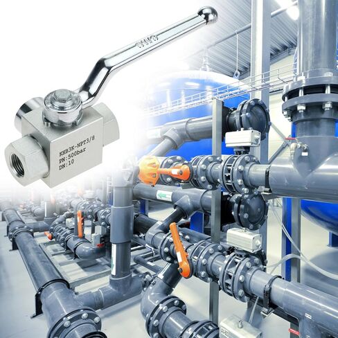 QWORK 3-Way High Pressure Hydraulic Ball Valve, 3/8" NPT Female, 7250 PSI, for Controls Flow Direction of Water, Oil, Gas in Saudi Arabia