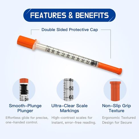 1CC Disposable Syringe with Needle - 30G 5/16" (8mm) 1ml/cc, Individually Wrapped, Lab Supplies, 30 Pack in Saudi Arabia