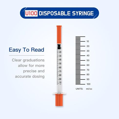 1CC Disposable Syringe with Needle - 30G 5/16" (8mm) 1ml/cc, Individually Wrapped, Lab Supplies, 30 Pack in Saudi Arabia