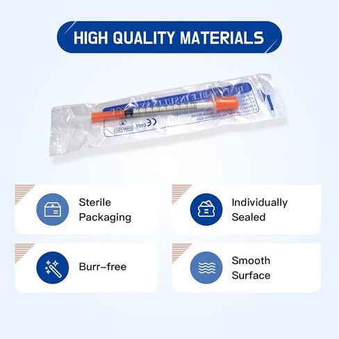 1CC Disposable Syringe with Needle - 30G 5/16" (8mm) 1ml/cc, Individually Wrapped, Lab Supplies, 30 Pack in Saudi Arabia