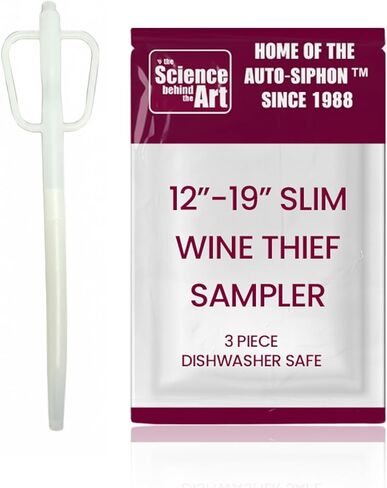 Wine Thief Sampler Slim 19" Long – For one gallon jugs - Plastic Sampler Tool for Home Brewing, Winemaking, Beer Craft, Alcohol Test Tool, Sampling Tester Kit for Carboy, Barrel, Bottling Equipment in Saudi Arabia