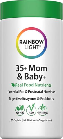 قوس قزح لايت 35+ للأم والطفل + فيتامينات متعددة | 60 كبسولة | التغذية قبل الولادة وبعدها | مغذيات غذائية حقيقية، إنزيمات هاضمة وبروبيوتيك | الفيتامينات والمعادن الأساسية للنساء in Kuwait