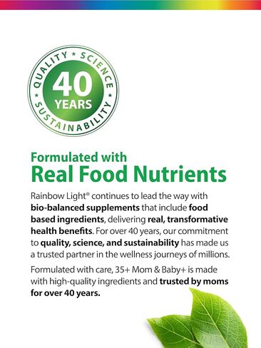 قوس قزح لايت 35+ للأم والطفل + فيتامينات متعددة | 60 كبسولة | التغذية قبل الولادة وبعدها | مغذيات غذائية حقيقية، إنزيمات هاضمة وبروبيوتيك | الفيتامينات والمعادن الأساسية للنساء in Kuwait