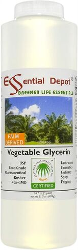 جليسرين نباتي - 1 لتر - VG من RSPO النخيل المستدام - غير معدل وراثيًا - موافق للشريعة اليهودية - دستور الأدوية الأمريكي - درجة الغذاء - موافق للشريعة اليهودية - حلال مقبول - درجة صيدلانية - حاوية HDPE محكمة الإغلاق وقابلة للإغلاق in Kuwait