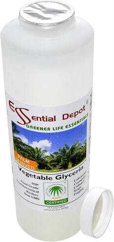 جليسرين نباتي - 1 لتر - VG من RSPO النخيل المستدام - غير معدل وراثيًا - موافق للشريعة اليهودية - دستور الأدوية الأمريكي - درجة الغذاء - موافق للشريعة اليهودية - حلال مقبول - درجة صيدلانية - حاوية HDPE محكمة الإغلاق وقابلة للإغلاق in Kuwait