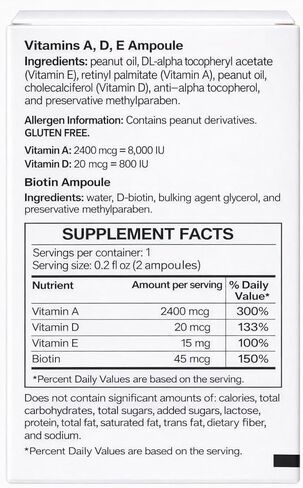 Adeforte Turbo Ampoule Biotin Supplement for Hair, Skin and Nails | Sugar Free, Gluten Free, Non-GMO in Saudi Arabia