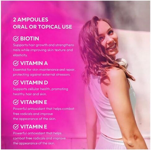 Adeforte Turbo Ampoule Biotin Supplement for Hair, Skin and Nails | Sugar Free, Gluten Free, Non-GMO in Saudi Arabia
