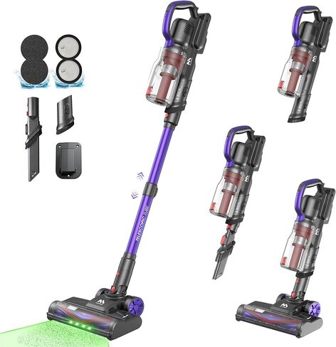 A03 Cordless Vacuum Cleaner 45kpa ، ما يصل إلى 60 دقيقة في وقت التشغيل خفيفة الوزن مكنسة شفط قوية للمنزل للمنزل ، مكافحة الشباك/الذات in Kuwait