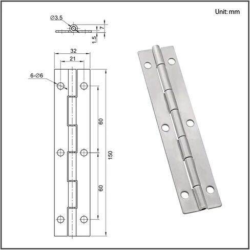 باب خزانة ممتد من الفولاذ المقاوم للصدأ بمفصلة طويلة قطعة واحدة in Kuwait