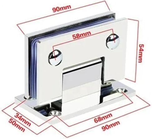 مفصل باب من الزجاج المقسى من الفولاذ المقاوم للصدأ 304 لامع (XQZ-19) قطعة واحدة in Kuwait